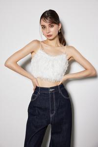 Бюстье из искусственных перьев Rienda, цвет Wht