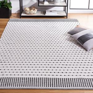 Ковер SAFAVIEH, 92 x 153 см, Montauk Collection, Black & Ivory, плоское плетение из хлопка, простой уход, идеален для помещений с высокой проходимостью: прихожая, гостиная, спальня (MTK714Z)