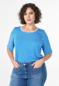 Футболка Zizzi Print T-shirt, Victoria Blue Stripe/Mottled Blue