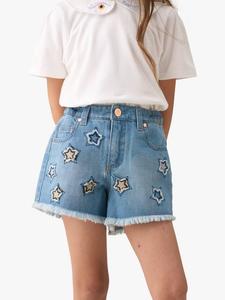 Детские джинсовые шорты с аппликацией Star Angel & Rocket, Blue