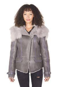 Женская серая летная куртка Toscana из овчины Polegate Infinity Leather, серый