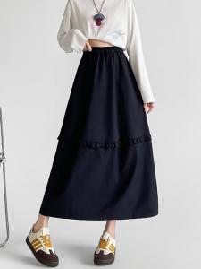 Длинная юбка с оборками и рюшами, женская юбка Doux Belle, цвет Navy