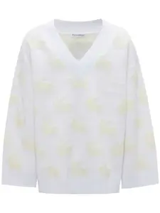 Джемпер с V-образным вырезом и принтом JW ANDERSON, белый