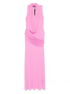 Полупрозрачное макси-платье David Koma, розовый