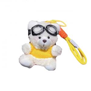 Плюшевый кулон пилот медвежонок высота 13см Jinnew, желтый