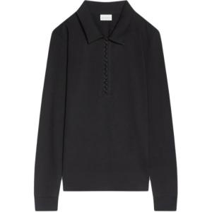 Джерси поло с застёжкой на пуговицах DRIES VAN NOTEN, черный