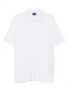 Рубашка-поло с короткими рукавами и логотипом Ea7 Emporio Armani, белый