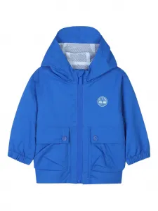 Дождевик с капюшоном и логотипом Timberland Kids, синий