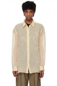 Рубашка с металлизированной нитью Dries Van Noten, цвет natural