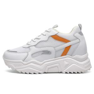 Женские белые низкие кеды He Jinchang, белые [Скрытая платформа 10 см]