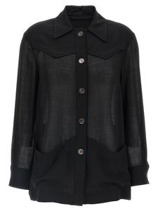 Полупрозрачный шерстяной жакет Ferragamo, черный
