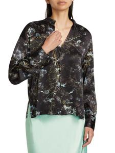 Блузка с драпированным воротником чертополох Vince, цвет Aqua Shadow