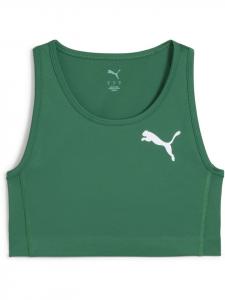 Спортивная футболка "W CROSS THE LINE CROP Top 3.0" зеленого цвета Puma