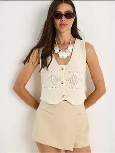 Вязаный жилет Bianco Lucci, экрю