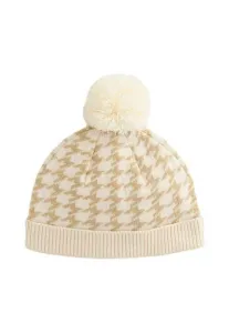 Шапочка Next, Neutral Dogtooth Knitted Pom