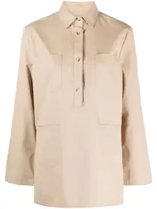 Твиловая рубашка с длинными рукавами TOTEME, нейтральный