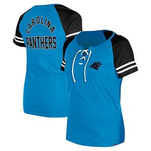 Женская синяя футболка raglan carolina panthers New Era