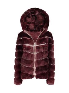 Двусторонняя куртка из овчины с капюшоном Made For Generations WOLFIE FURS, бордовый