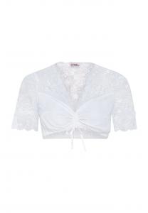 Блузка-Дирндль "eiza-finja" с v-образным вырезом и коротким рукавом Marjo, белый