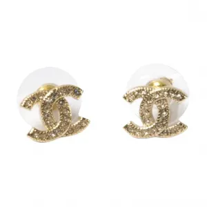 CHANEL Серьги-гвоздики Metal, Gold Plated, Crystal