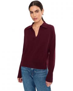 Женский кашемировый поло-свитер Splendid Tori, Rosewood
