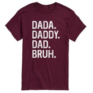 Мужская футболка с рисунком Dada Daddy Dad Bruh Licensed Character, красный