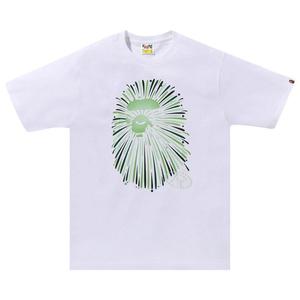 Футболка BAPE Ape Head Firework Tee #1, White/Green