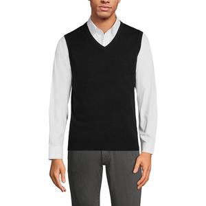 Мужской жилет из тонкого хлопкового свитера Lands End Lands' End, черный