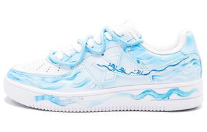 XTEP Кроссовки Air Force One с низким верхом, устойчивые к истиранию и дышащие, женские, белые, синие