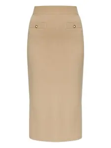 Юбка из трикотажа с пуговицами Alessandra Rich, нейтральный