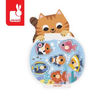 Janod, Деревянный пазл «Аквариум», 6 деталей