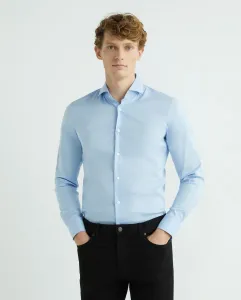 Мужская рубашка из хлопкового поплина приталенного кроя, которую легко гладить Boss, темно-синий