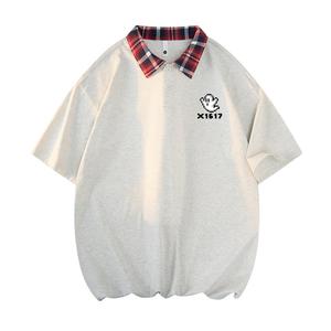 Футболка Unisex Crew Neck Moderate Heavyweight X1617, heather серый красный plaid top