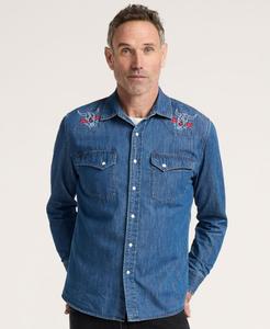 Мужская джинсовая рубашка "Игрок" Pendleton, Denim/Bison Rose