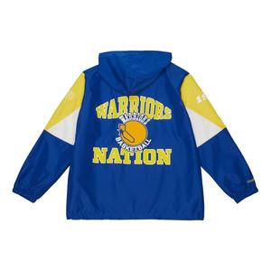 Куртка Mitchell & Ness x NBA Team Origins Anorak Quarter-Zip Pullover Hoodie 'Royal Golden State Warriors', синий