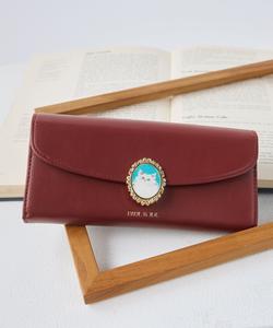 Длинный кошелек с клапаном PJA-W1171, брошь в виде кошки.