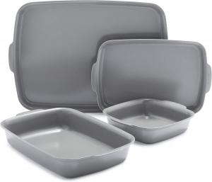 Набор посуды для выпечки GreenPan Premiere Ovenware Healthy Ceramic с антипригарным покрытием, 4 предмета, серый