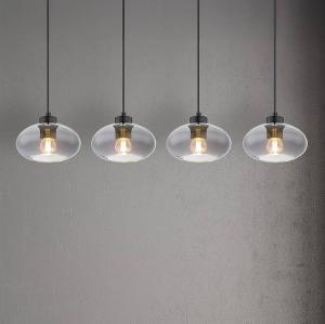 Подвесной светильник Globo Lighting Shaun Typ A, дымчатое стекло / железо - 4-х ламповый