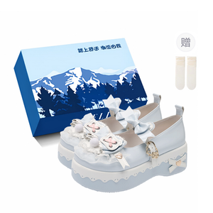 Туфли Мэри Джейн на платформе, средний каблук, женские Fawn Miri, Blue-Box-Comes With Socks