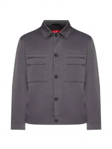 Рубашка с карманом на пуговице HUGO, серый