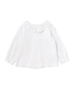Блузка из хлопка Supima Biosil с гладкой спинкой и кружевным воротником для младенцев (70-90 см)