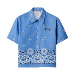 Топ Miu Miu Popeline Fiammato Bandana, Azzurro/Bianco