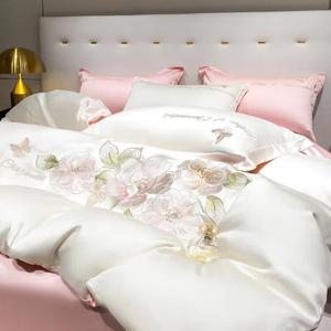 FUANNA Комплект постельного белья 4 предмета, 180 см, пододеяльник 200x230 см, Rose Garden, Milkshake White QWHY, Explosion Style