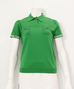 Вязаная рубашка-поло с принтом в стиле «вышивка»