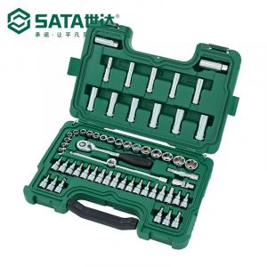 SATA, 60 предметов, серия 10 мм, ключ с храповым механизмом 09004