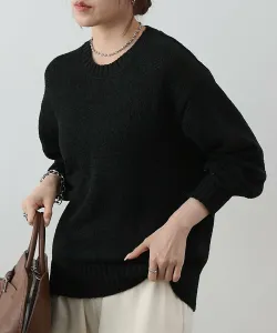 Вязаный пуловер Mini Boucle с круглым вырезом Colony 2139, цвет Black