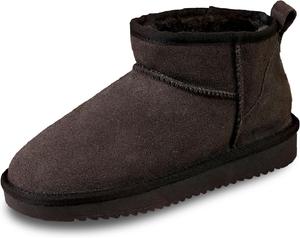 Женские зимние ботильоны из натуральной замши с меховой подкладкой, мини-сапожки, водоотталкивающие, комфортные короткие ботинки Titype, Chocolate