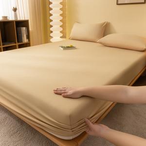 Yalu Простыня на резинке 90х200 см, цвет Kaki JC, для матраса толщиной 4-24 см