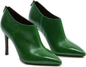 Женские ботильоны FOWT Fashion с острым носком, высокими каблуками-стилетто, на щиколотку, из однотонной/двухцветной гладкой кожи, с задней молнией, короткие ботинки для платьев, свиданий и офиса, размеры US 4-16, Green