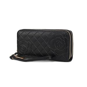 MKF Collection Honey Натуральный стеганый женский кошелек на запястье с цветочным тиснением от Mia K, черный